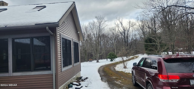 view of snowy exterior