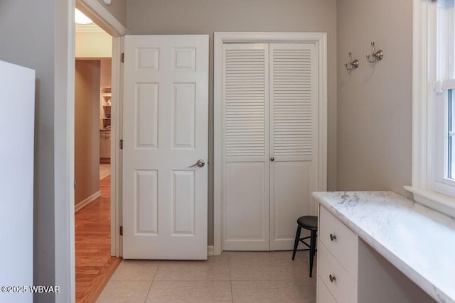 2528 N Hills Dr, Williamsport, PA 17701 - bathroom with tile patterned floors and a closet