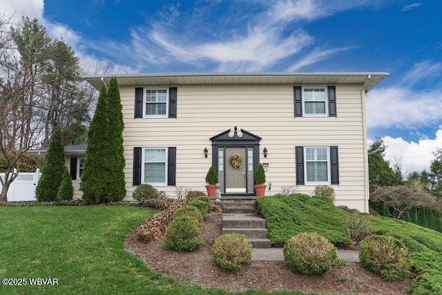 2528 N Hills Dr, Williamsport, PA 17701 - colonial house featuring fence and a front lawn