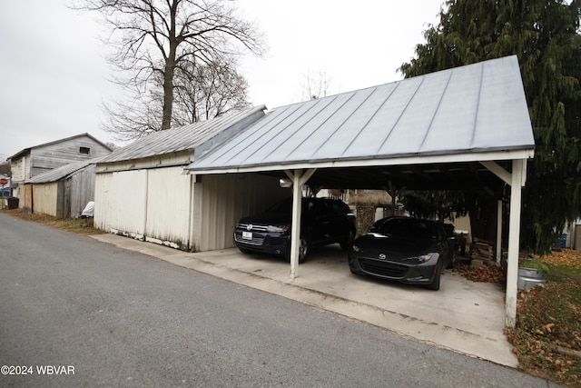 view of car parking with a carport