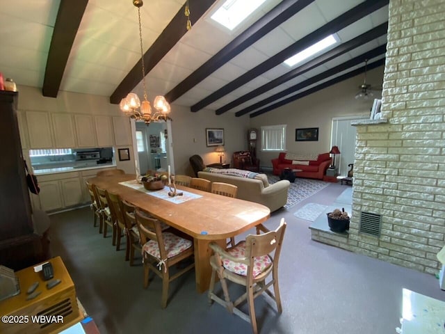 10296 Renovo Rd, North Bend, PA 17760 - carpeted dining area with a chandelier