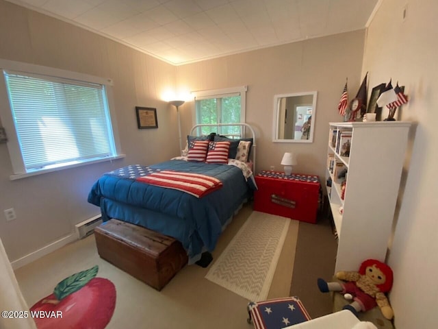 10296 Renovo Rd, North Bend, PA 17760 - bedroom featuring crown molding, carpet flooring, and a baseboard heating unit