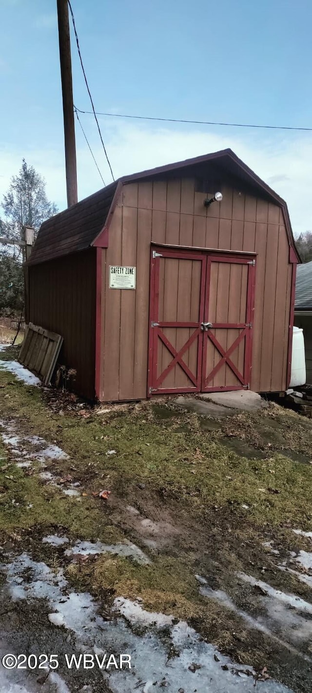 view of shed