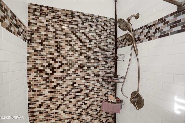 interior details with tiled shower