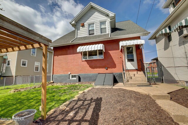 104 Pearl St, Lock Haven, PA 17745 - view of front of property with brick siding, a shingled roof, and entry steps