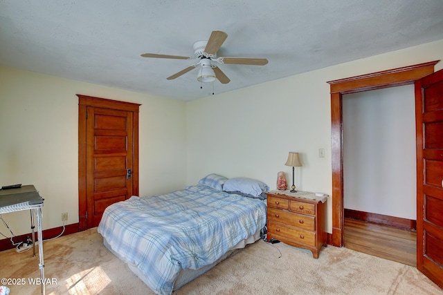 104 Pearl St, Lock Haven, PA 17745 - bedroom with light colored carpet, baseboards, and a ceiling fan