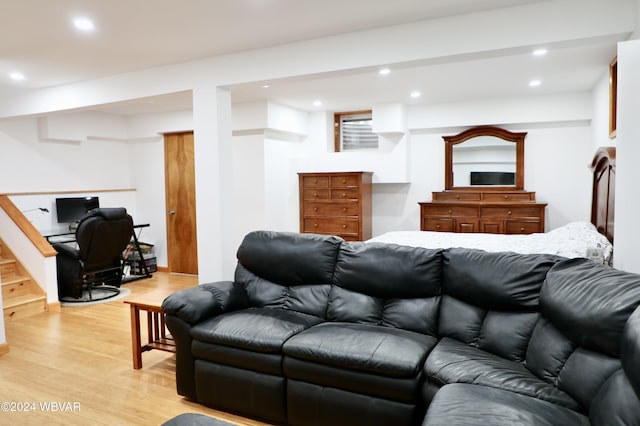 living room featuring light hardwood / wood-style flooring