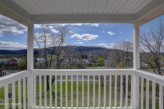 balcony with a mountain view