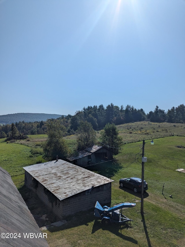 bird's eye view with a rural view