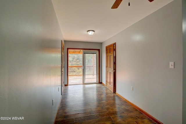 hall featuring dark hardwood / wood-style flooring