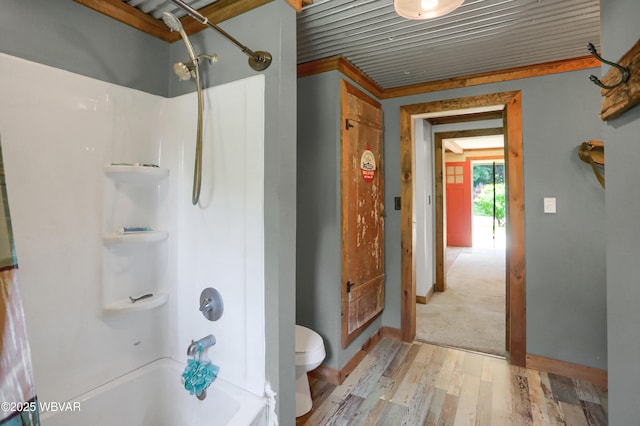 4792 Muncy Exchange Rd, Turbotville, PA 17772 - full bathroom featuring shower / tub combination and wood finished floors
