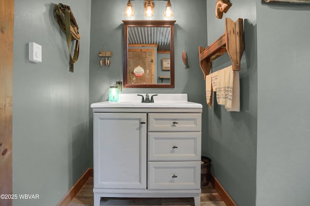4792 Muncy Exchange Rd, Turbotville, PA 17772 - bathroom featuring wood finished floors and vanity