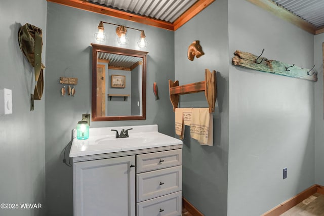 4792 Muncy Exchange Rd, Turbotville, PA 17772 - bathroom with vanity and wood finished floors
