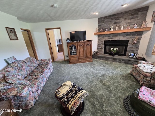 32 Chestnut Ct, Jersey Shore, PA 17740 - living room featuring carpet flooring and a fireplace