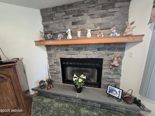32 Chestnut Ct, Jersey Shore, PA 17740 - room details featuring a stone fireplace
