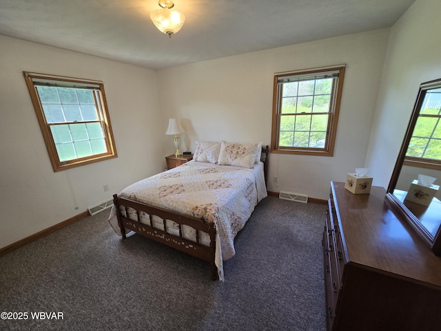 32 Chestnut Ct, Jersey Shore, PA 17740 - bedroom featuring baseboards, visible vents, and dark carpet