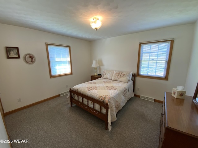 32 Chestnut Ct, Jersey Shore, PA 17740 - bedroom with visible vents, multiple windows, and dark carpet