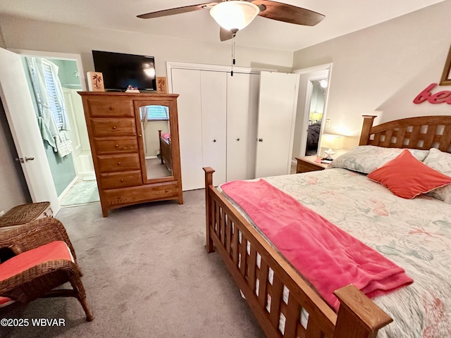 15 Hillview Ave, Williamsport, PA 17701 - bedroom featuring carpet flooring, a closet, and a ceiling fan