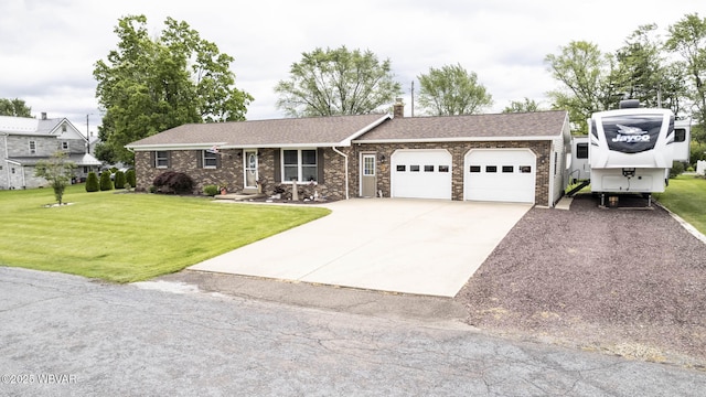 15 Hillview Ave, Williamsport, PA 17701 - ranch-style home featuring an attached garage, a front lawn, driveway, roof with shingles, and brick siding