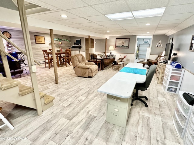 15 Hillview Ave, Williamsport, PA 17701 - office featuring light wood-style floors, a paneled ceiling, and recessed lighting