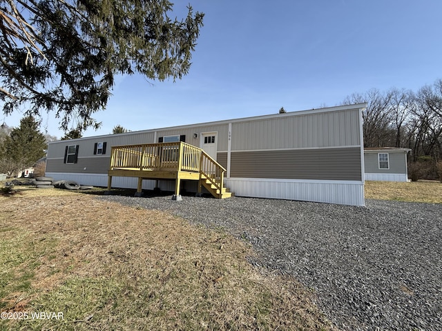 196 Sanctuary Blvd, Lock Haven, PA 17745 - manufactured / mobile home featuring a deck