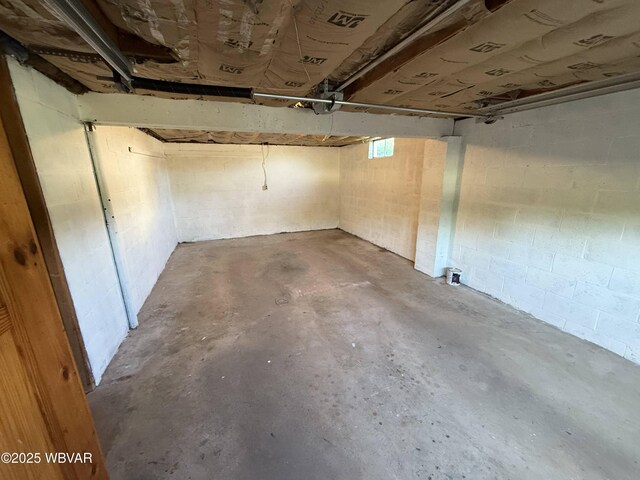 309 W Keller St, Lock Haven, PA 17745 - unfinished basement with concrete block wall