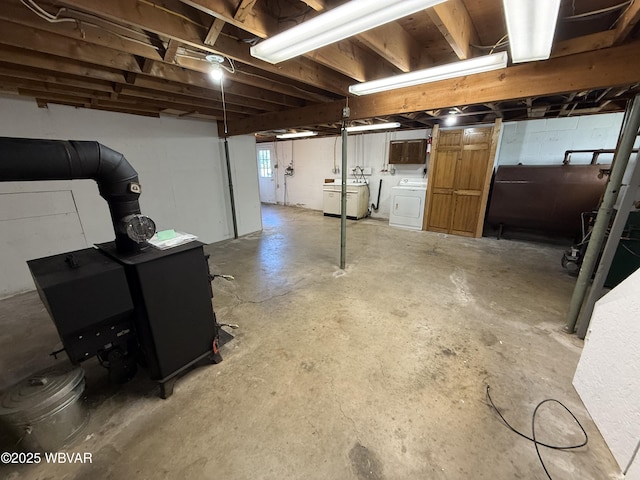 309 W Keller St, Lock Haven, PA 17745 - basement featuring oil tank and washer and dryer