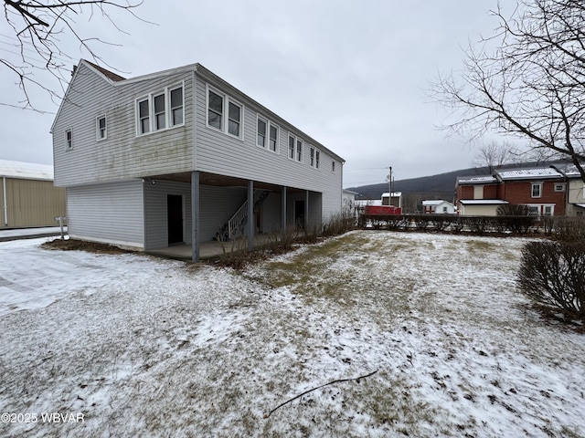 view of snowy exterior