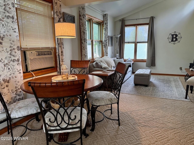 61 W Houston Ave, Montgomery, PA 17752 - dining area with vaulted ceiling and cooling unit