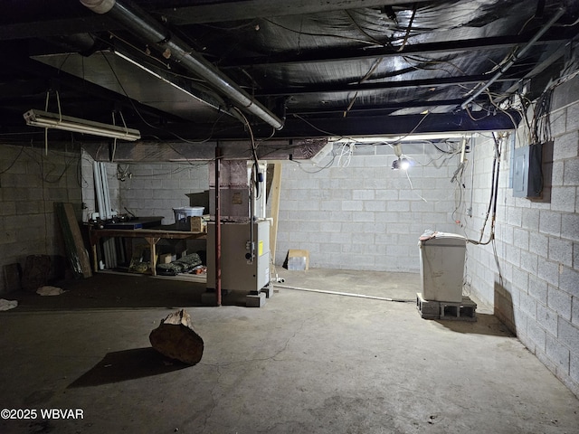 93 Woodside Rd, Danville, PA 17821 - unfinished basement featuring electric panel and heating unit