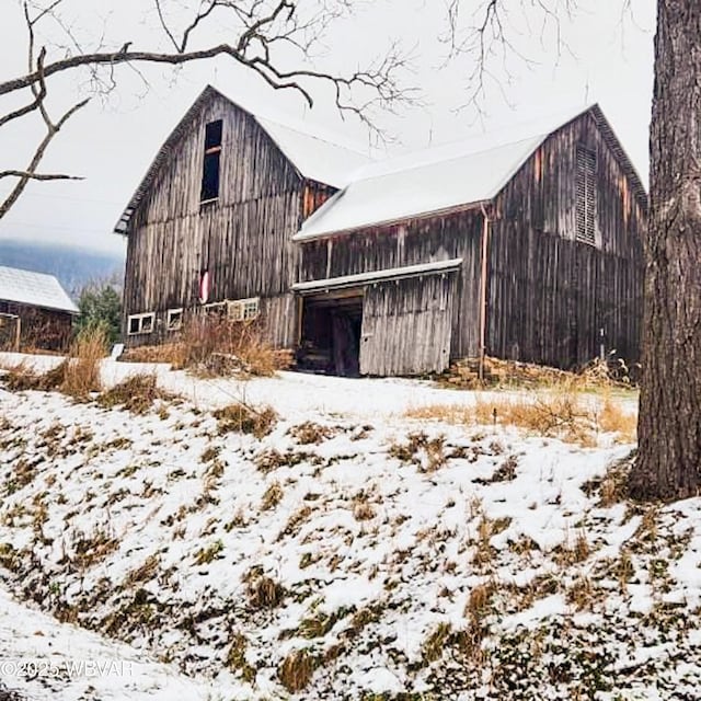 view of snow covered structure