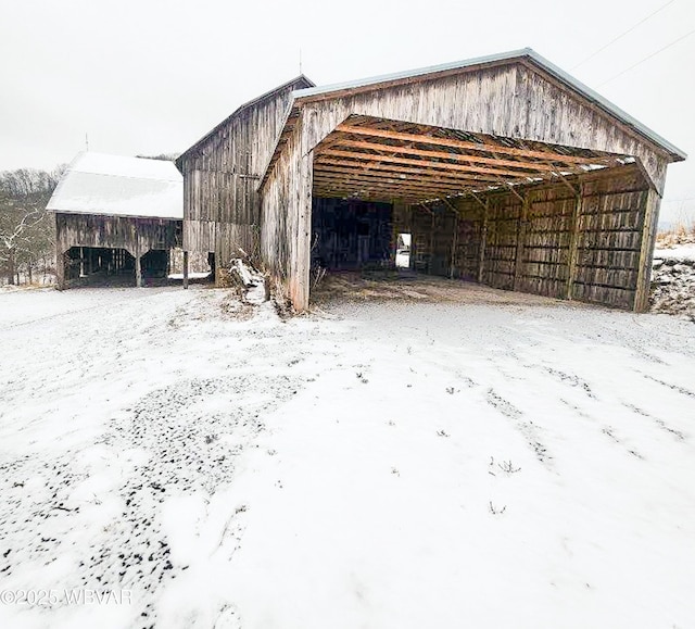 view of snow covered structure