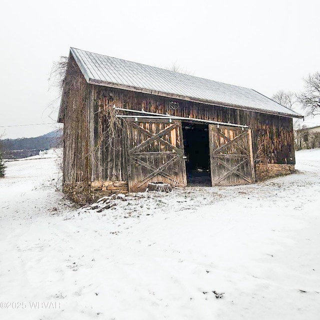 view of snow covered structure