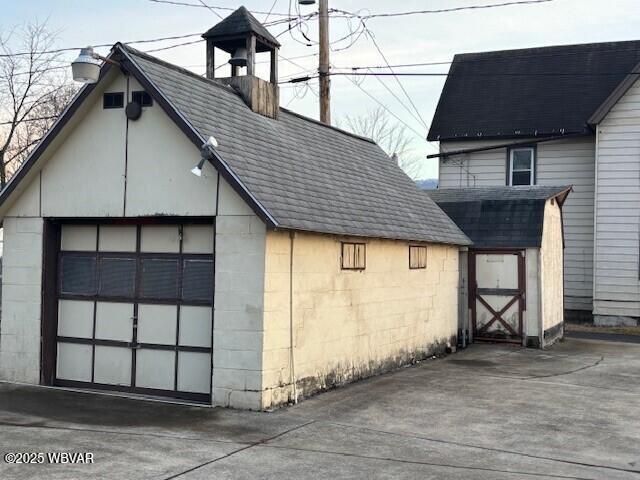 view of garage