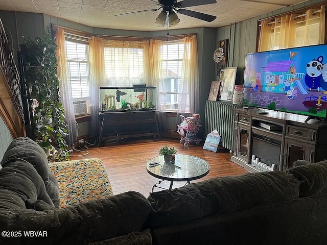 1518 Memorial Ave, Williamsport, PA 17701 - living area featuring ceiling fan, wood finished floors, and healthy amount of natural light