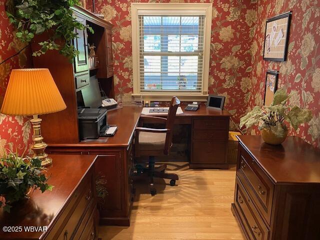 1550 Campbell St, Williamsport, PA 17701 - office space featuring light wood-style floors and wallpapered walls