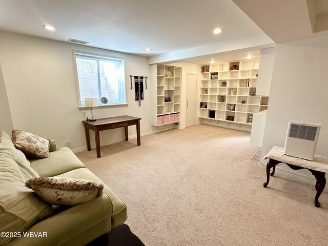 2035 Woodland Rd, Montoursville, PA 17754 - living area featuring light carpet, baseboards, and recessed lighting