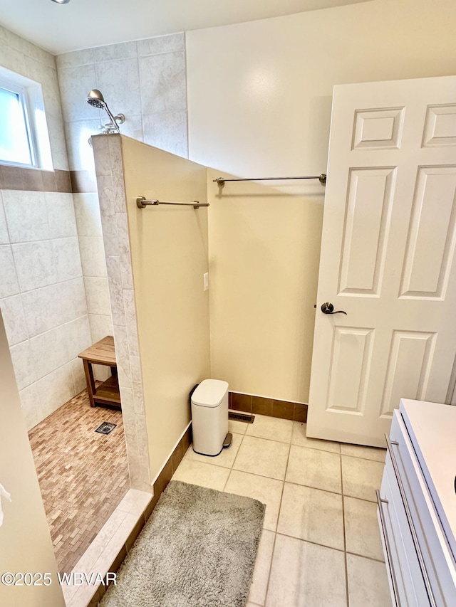2035 Woodland Rd, Montoursville, PA 17754 - full bath with walk in shower, tile patterned floors, and vanity