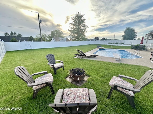 2035 Woodland Rd, Montoursville, PA 17754 - view of yard with a fire pit and a patio area