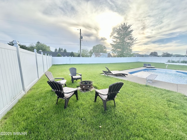 2035 Woodland Rd, Montoursville, PA 17754 - view of yard featuring a fire pit and a patio area