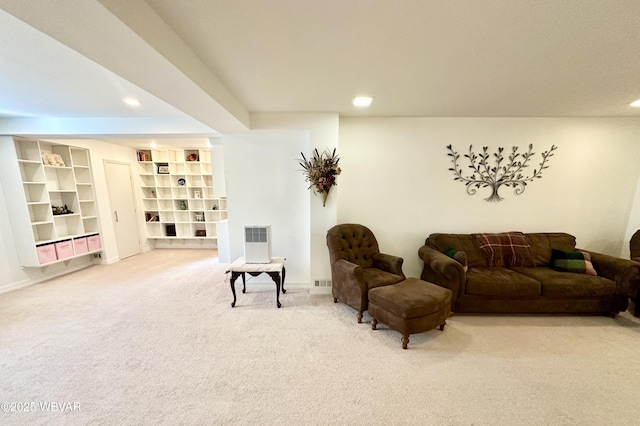 2035 Woodland Rd, Montoursville, PA 17754 - living room featuring carpet, recessed lighting, baseboards, and heating unit