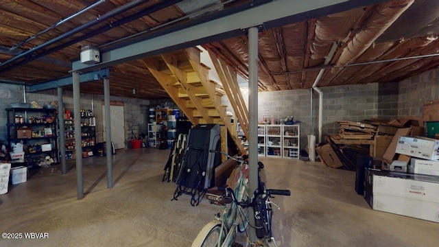 2180 Stopper Dr, Montoursville, PA 17754 - unfinished below grade area featuring concrete block wall
