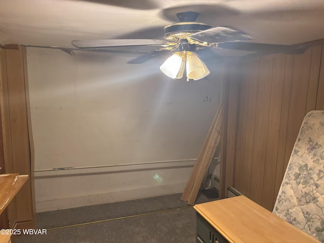 145 Gulick St, Blossburg, PA 16912 - bathroom featuring wooden walls and a ceiling fan