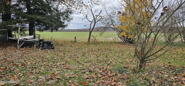 view of yard with a rural view