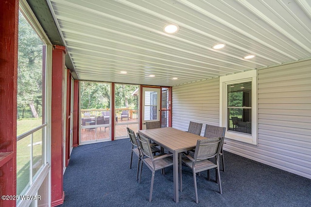 229 River Rd, Renovo, PA 17764 - sunroom featuring outdoor dining space