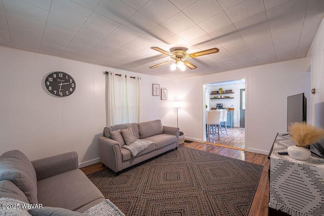 229 River Rd, Renovo, PA 17764 - living room with wood finished floors and a ceiling fan