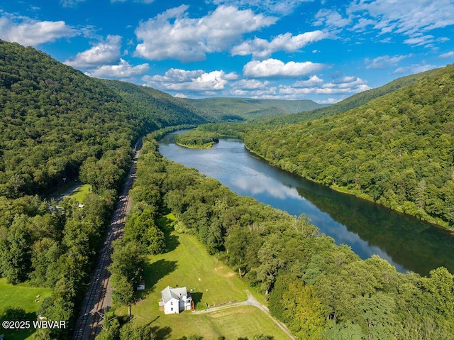 229 River Rd, Renovo, PA 17764 - bird's eye view featuring a water and mountain view and a forest view