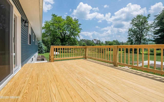 deck with a yard