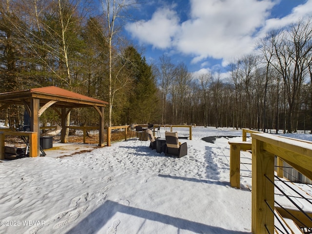 exterior space featuring a gazebo