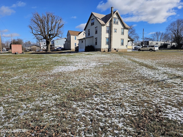 view of snow covered exterior